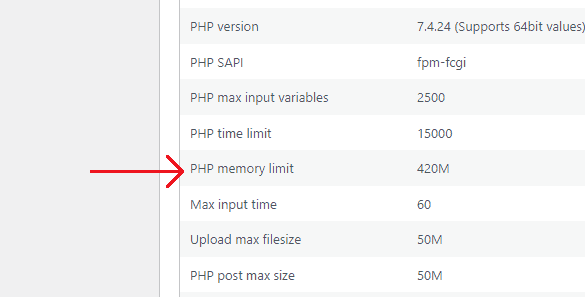 Check WordPress PHP memory Limit