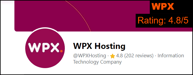 WPX Hosting Rating on Facebook