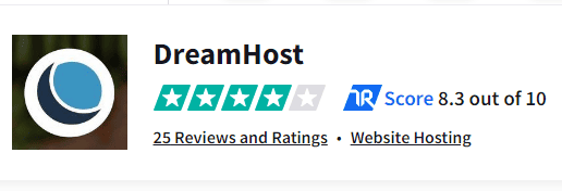 DreamHost rating on TrustRadius