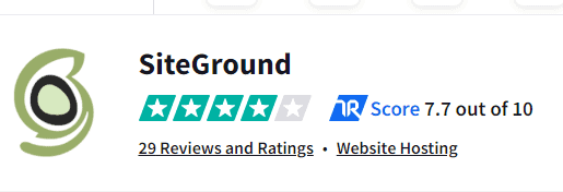 SiteGround Rating on TrustRadius