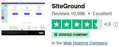 SiteGround Trustpilot Rating