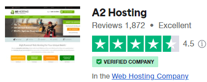 A2 Hosting Trustpilot rating